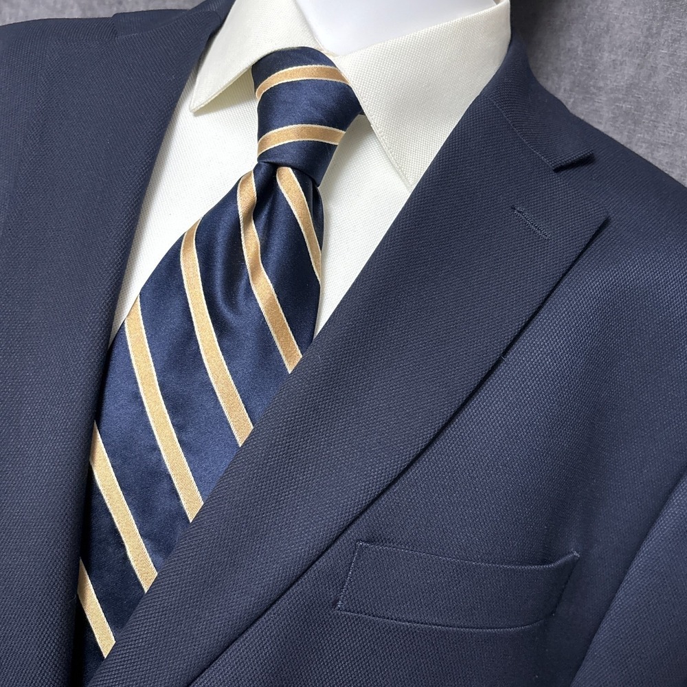 Michael Kors Blazer 46L Blue Sport Coat Jacket Classic Business Stretch